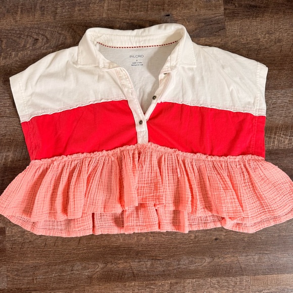 Pilcro Red and Pink Top - Picture 3 of 6